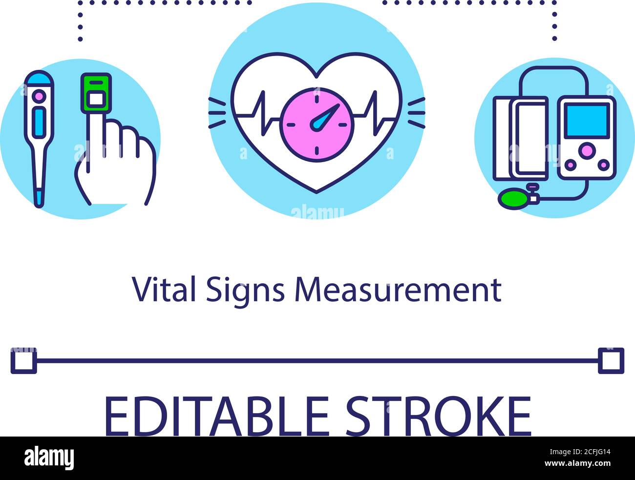 Icono del concepto de medición de signos vitales Imagen Vector de stock -  Alamy