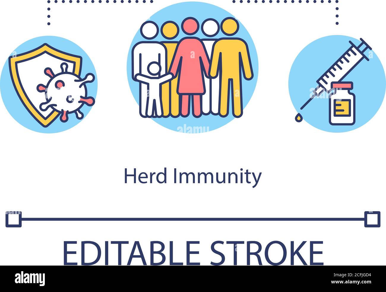 Icono de concepto de inmunidad de rebaño Ilustración del Vector