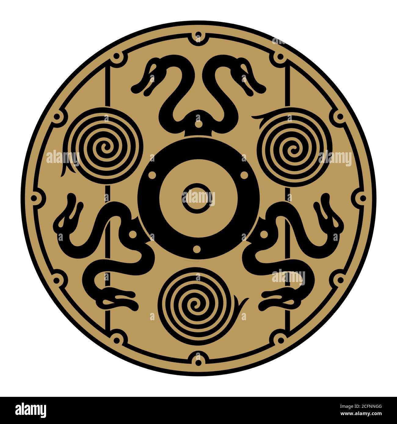 Escudo vikingo. ilustración 3d