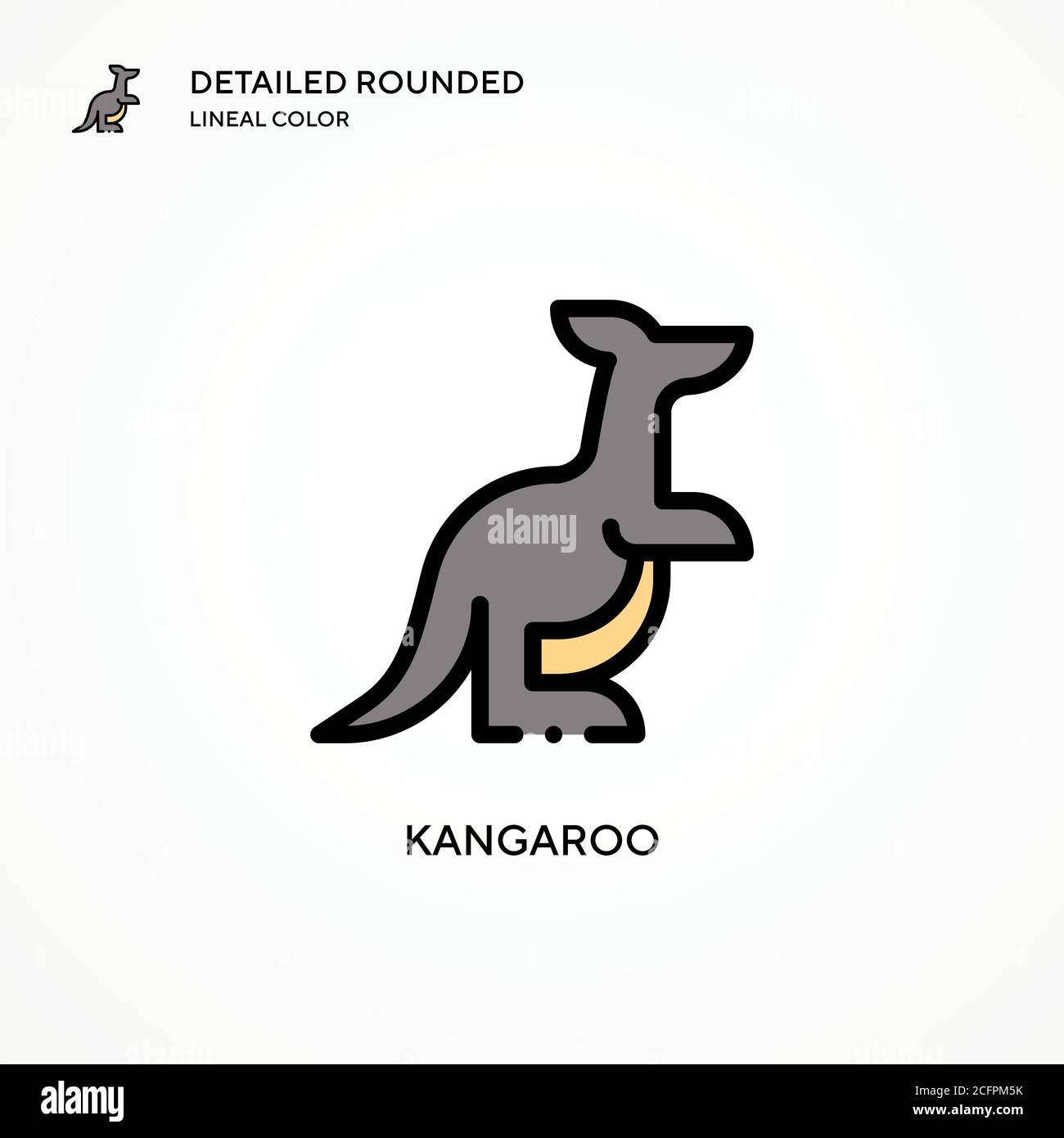 Icono Kangaroo vector. Conceptos modernos de ilustración vectorial. Fácil de editar y personalizar. Ilustración del Vector