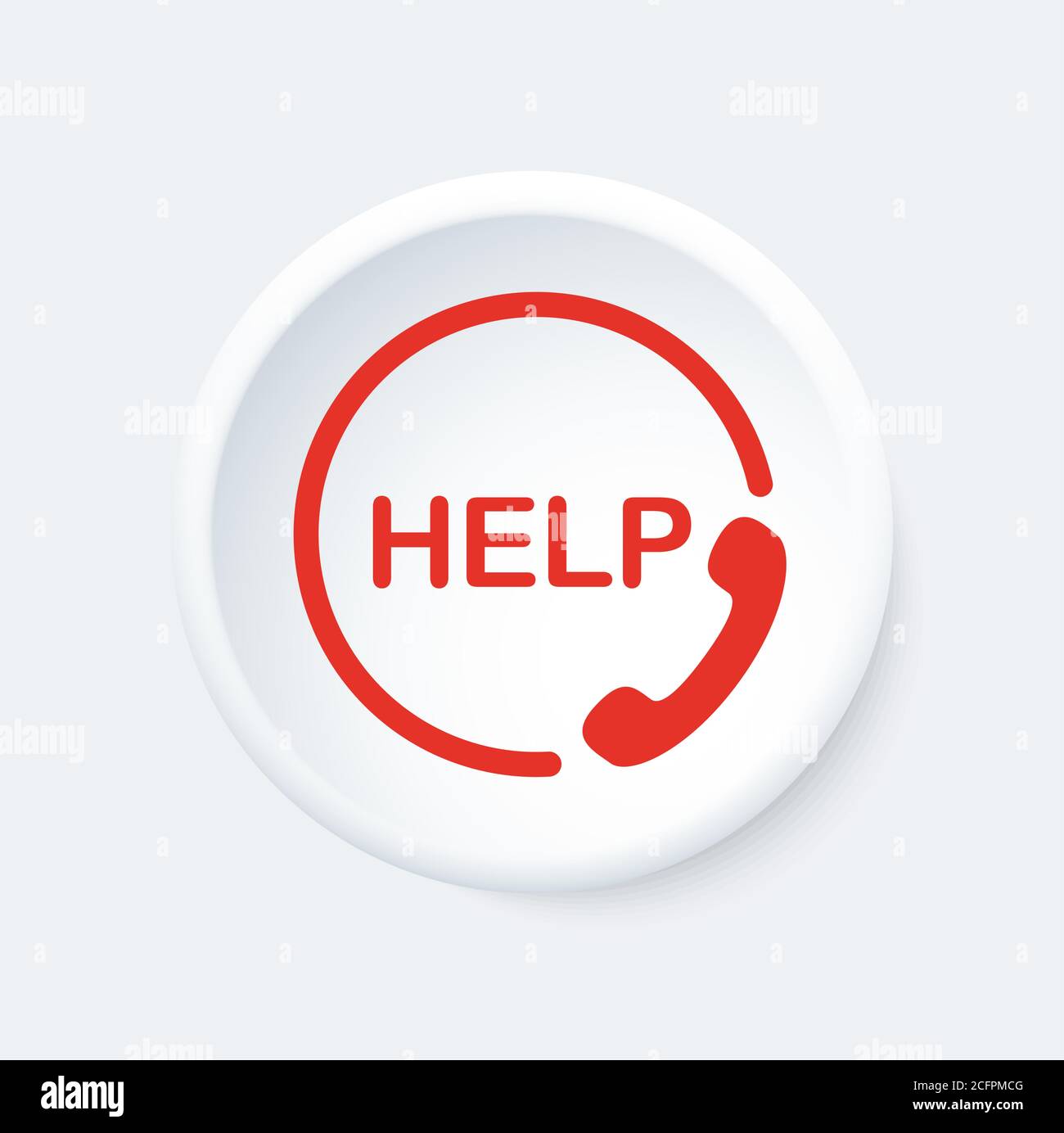 Botón Ayuda. Símbolo de teléfono de información. Icono blanco y rojo Imagen  Vector de stock - Alamy