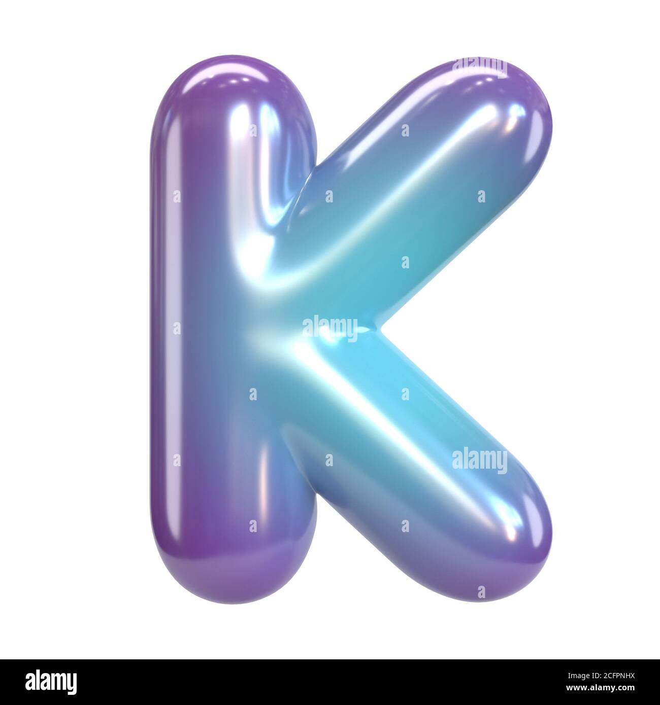 Fuente redonda púrpura y azul, globo como letras y números, presentación 3d  de la letra K Fotografía de stock - Alamy