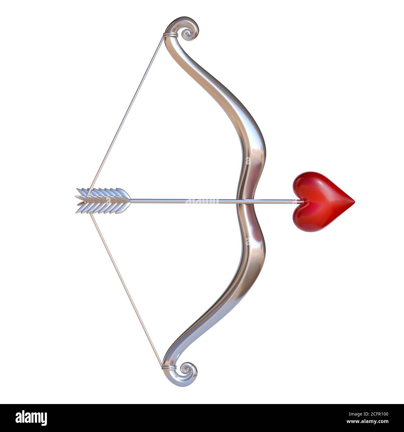 Arco de amor mínimo 3d. composiciones de san valentin. flecha del arco de  Cupido. ilustración 3d 18742219 PNG