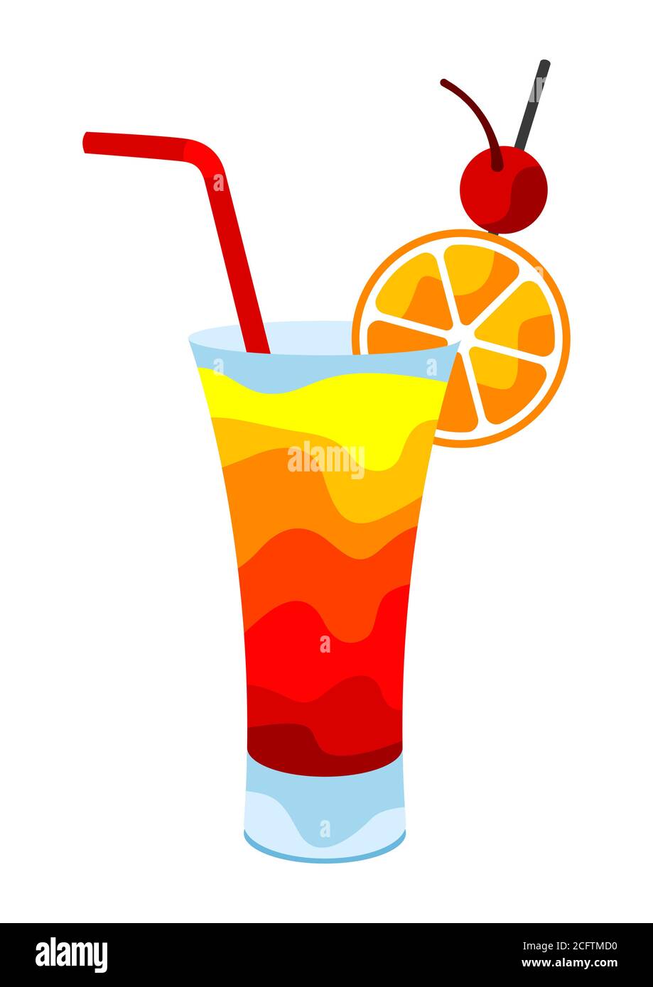 Ilustración de cóctel Tequila Sunrise Imagen Vector de stock Alamy