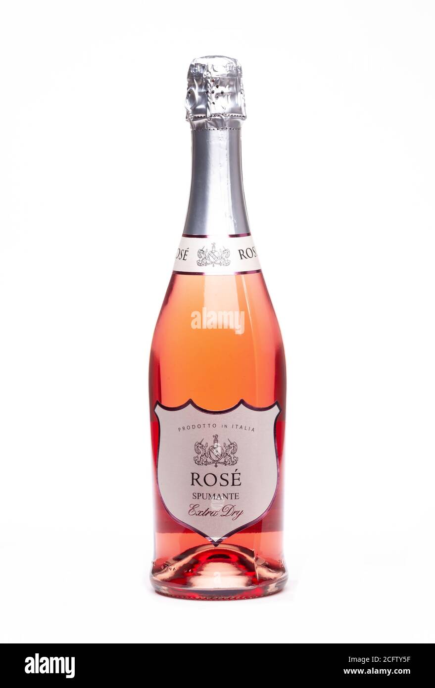 rosado espumante vino extra seco Foto de stock