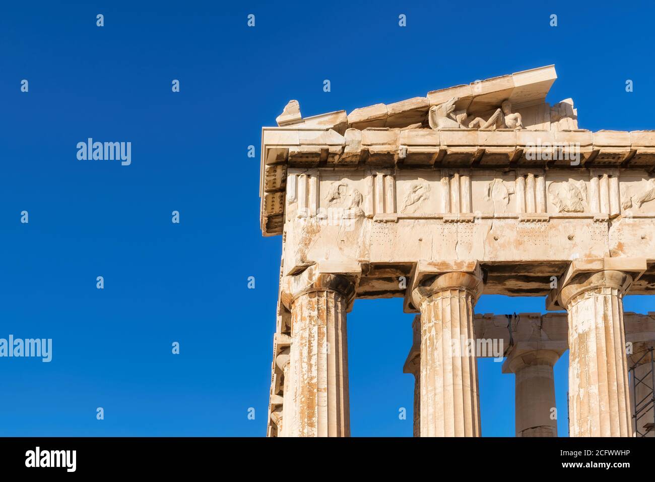 Partenón en la Acrópolis de Atenas Foto de stock