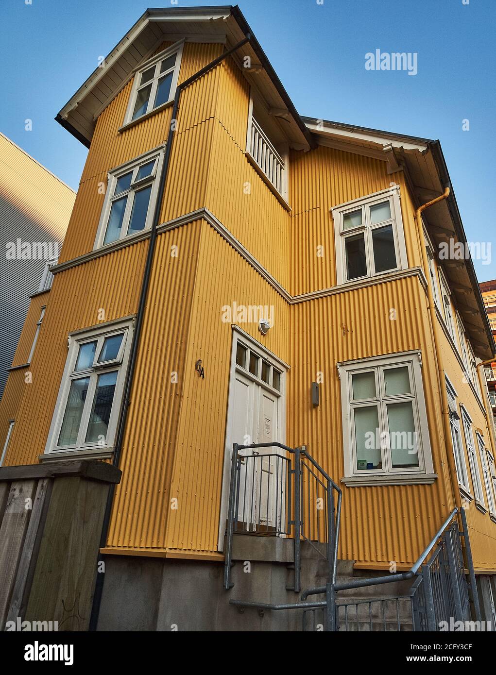 Casas típicas en el centro de Reykjavik, Islandia Foto de stock