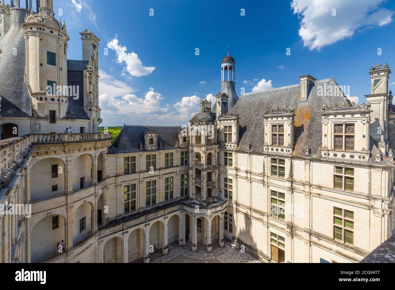 Francia, Loir et Cher, valle del Loira catalogado como Patrimonio de la Humanidad por la UNESCO, Chambord, el castillo de Chambord, construido entre 1519 y 1538, el estilo renacentista Foto de stock