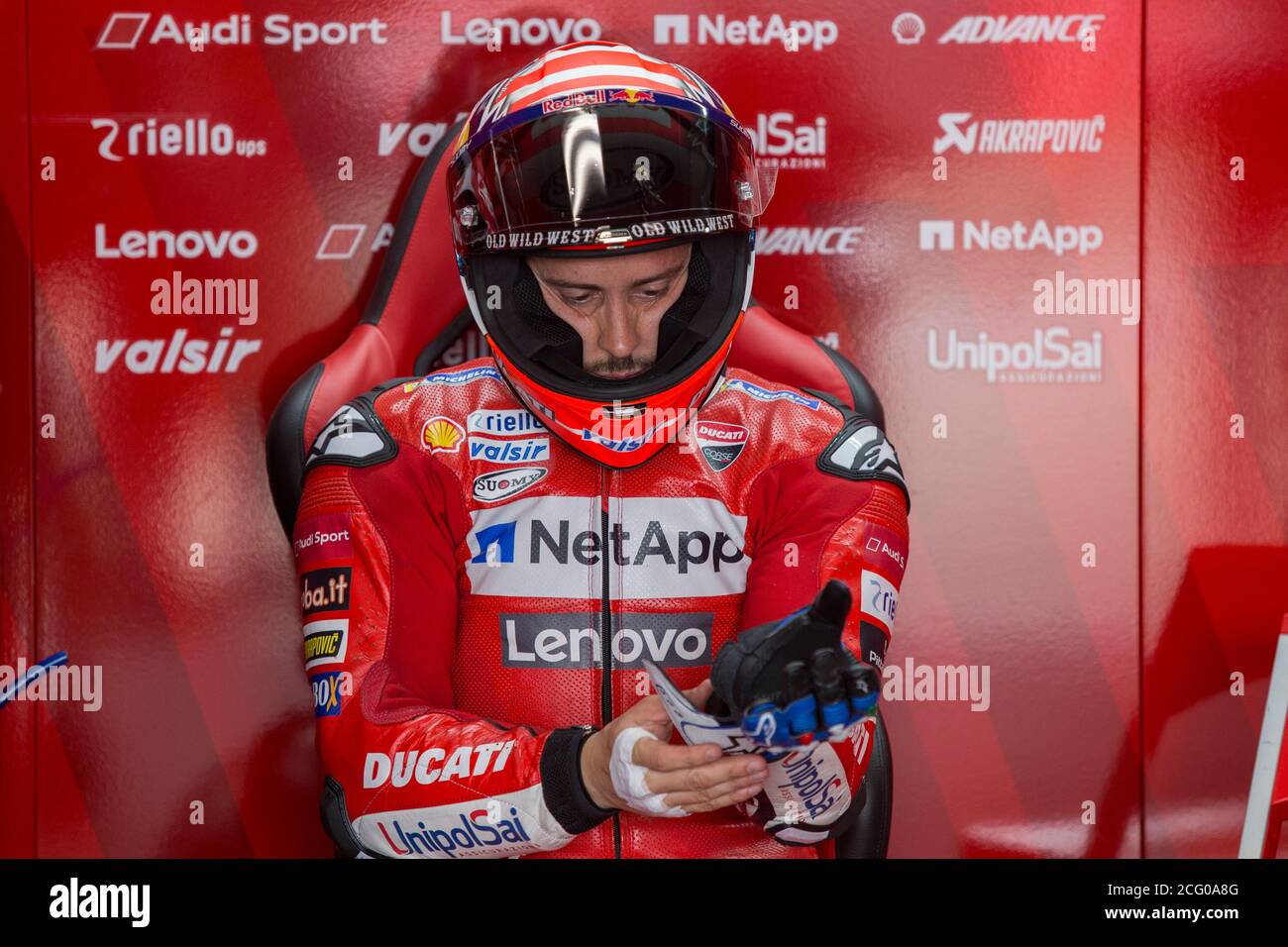Andrea Dovizioso (Ducati Team) MotoGP Sesión de práctica del Campeonato  Mundial de MotoGP 2019, HJC Cascos Motorrad Grand Prix Deutschland, en  Sachsenring, Alemania el 5 de julio de 2019 Fotografía de stock - Alamy