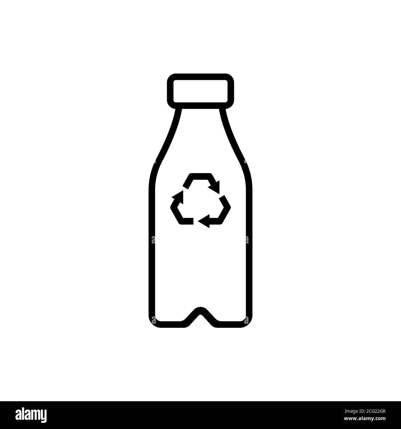 Recicle los residuos con un icono de botella de plástico. Concepto de entorno SAVE. Vector sobre fondo blanco aislado. EPS 10 Ilustración del Vector