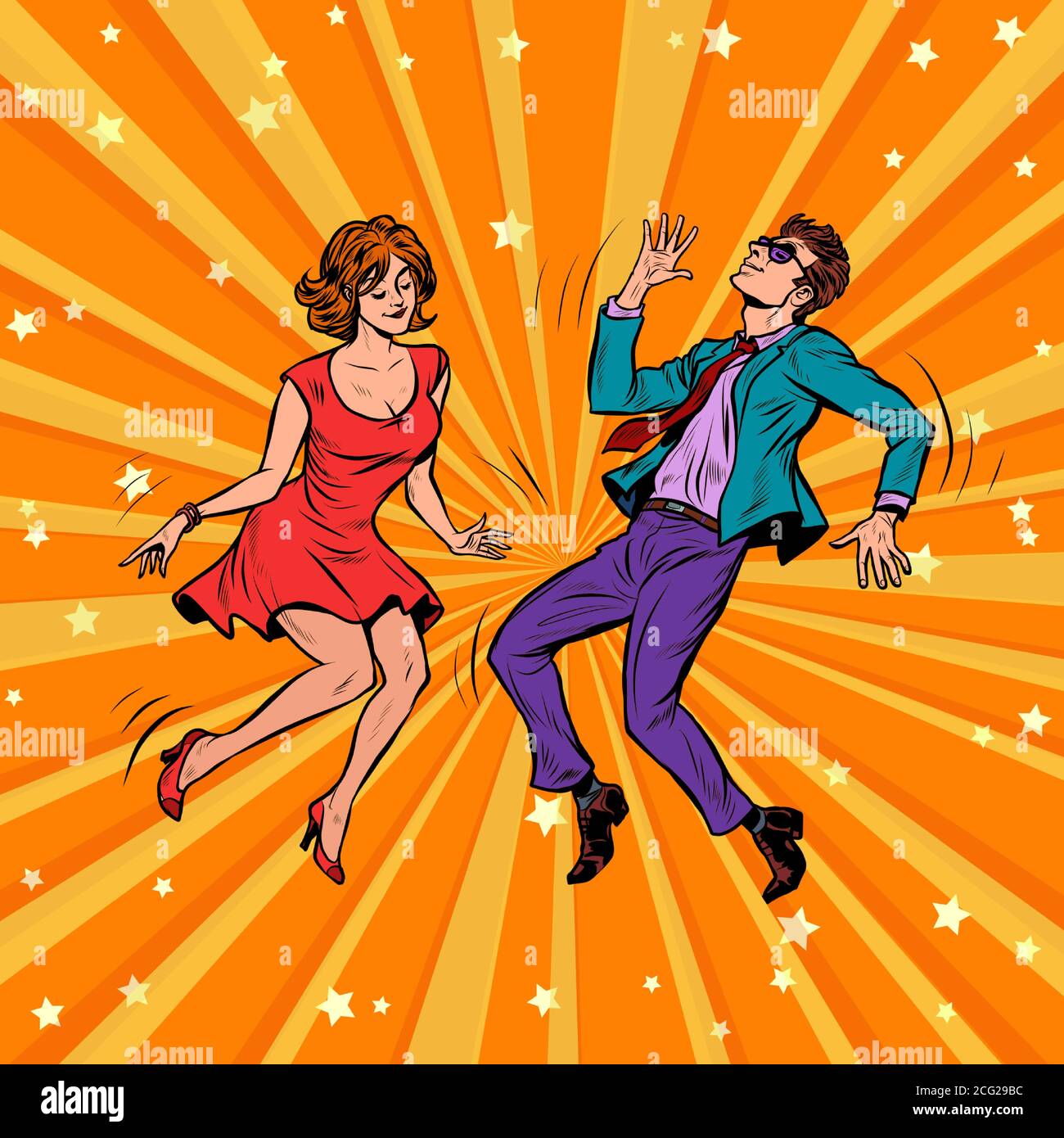Una pareja bailando. Fiesta musical Imagen Vector de stock - Alamy