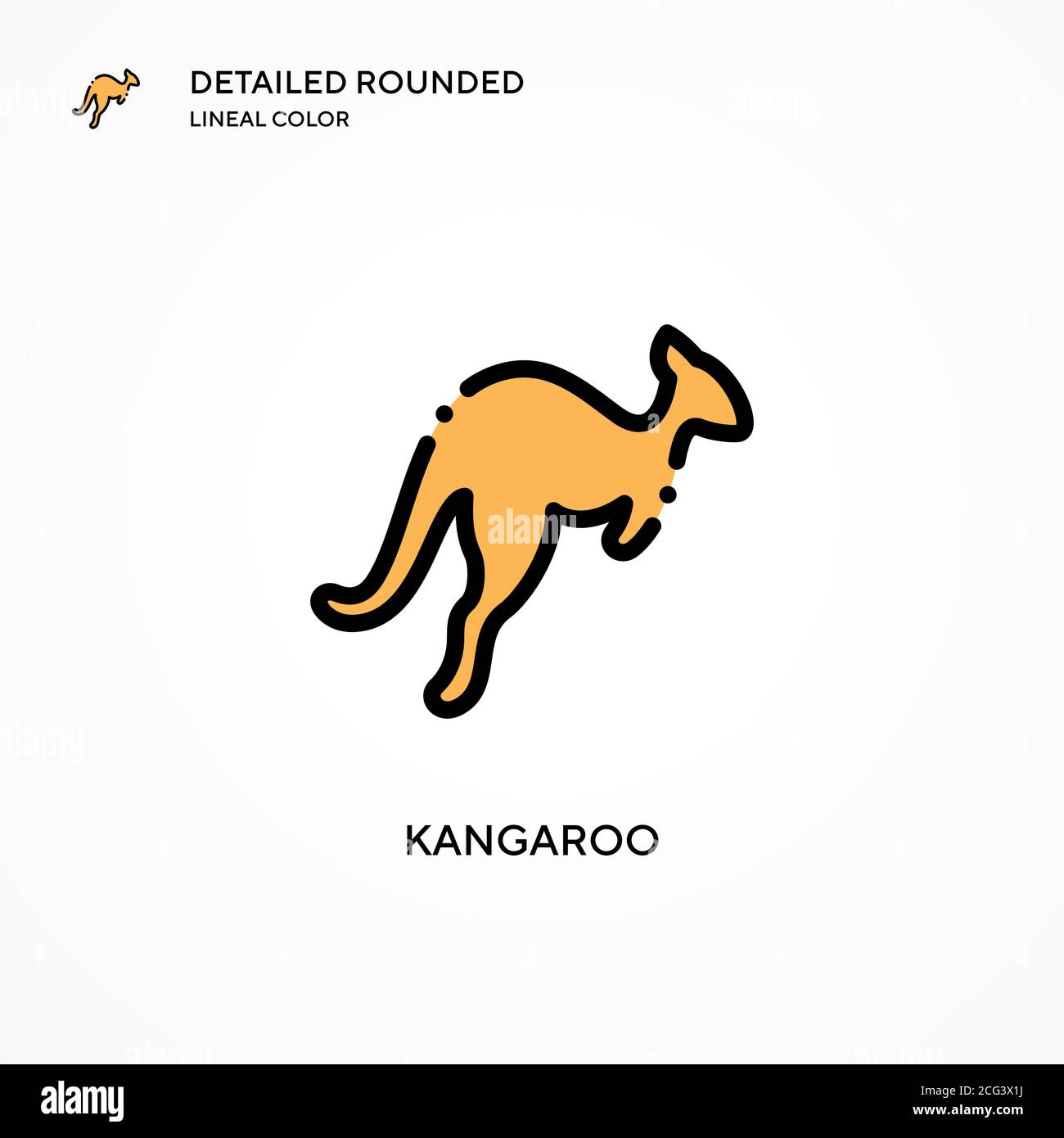 Icono Kangaroo vector. Conceptos modernos de ilustración vectorial. Fácil de editar y personalizar. Ilustración del Vector