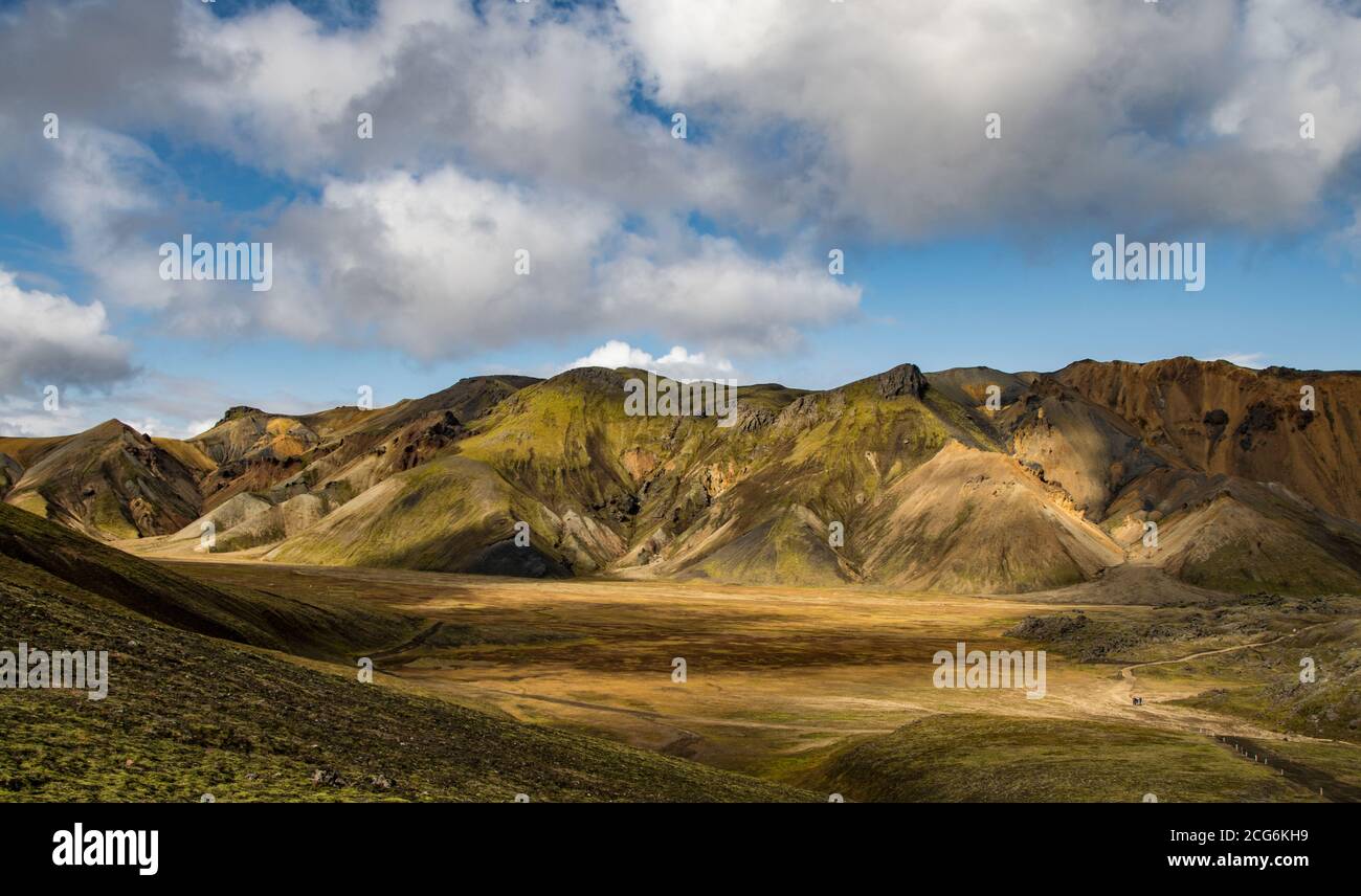 Landmannalaugar, uno de los destinos más famosos de los Ighlands islandeses Foto de stock