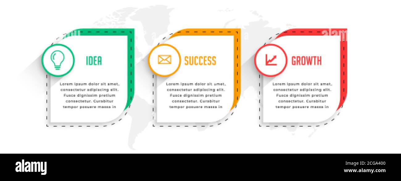 diseño profesional de plantillas de infografía empresarial en tres pasos Ilustración del Vector