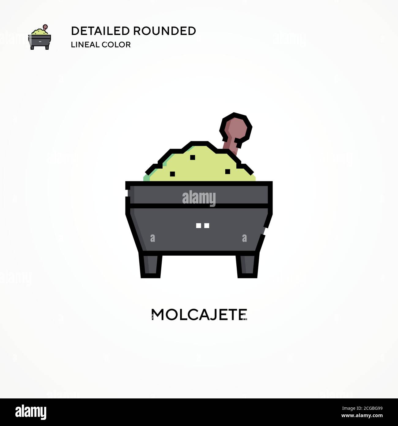 Icono de vector de molcajete. Conceptos modernos de ilustración