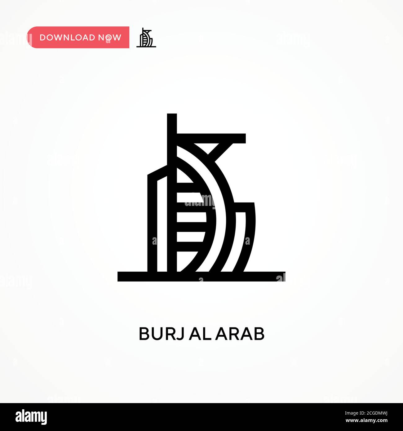 Burj al arab simple vector icono. Ilustración moderna y sencilla de vector plano para sitio web o aplicación móvil Ilustración del Vector