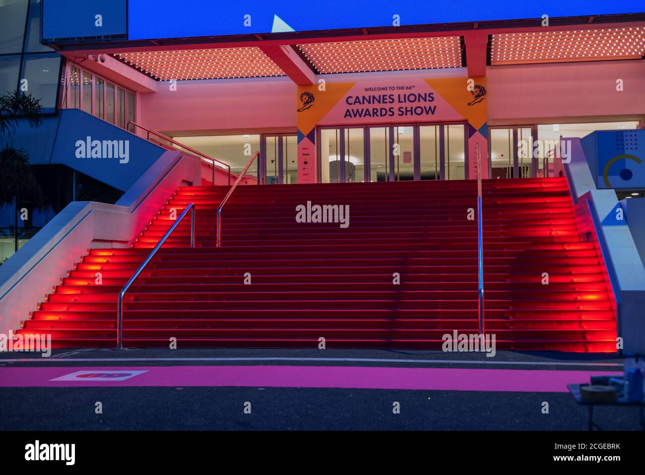 Alfombra roja, Leones de Cannes, un Festival Internacional de la creatividad de cinco días Foto de stock