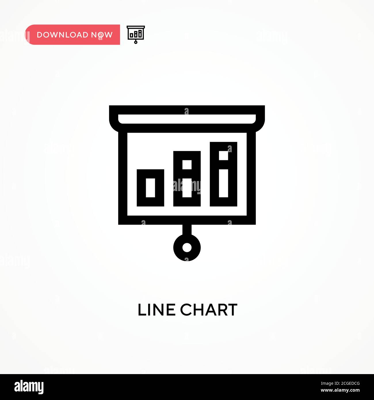 Gráfico de líneas icono de vector simple. Ilustración moderna y