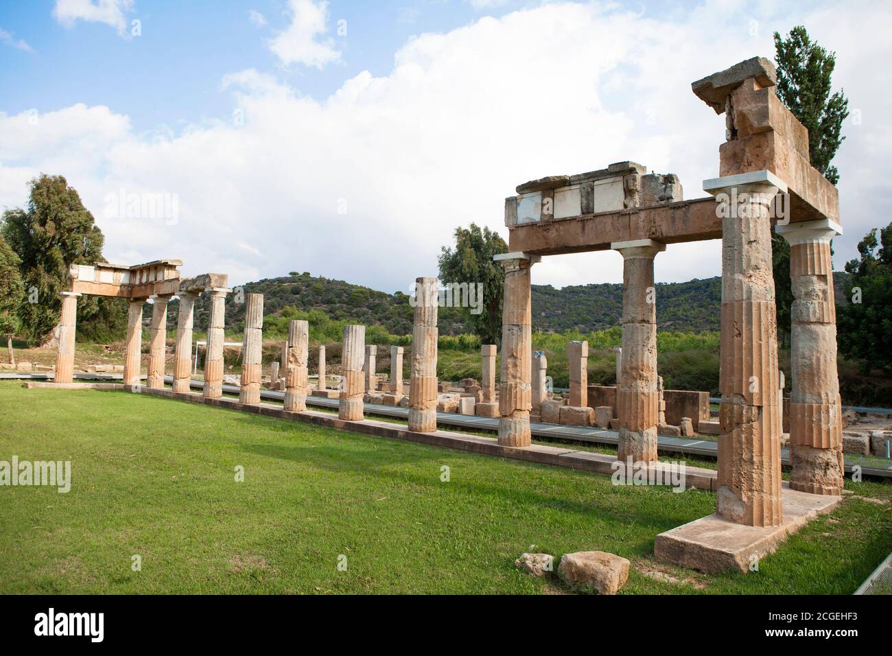 Artemis templo en vravrona, Atenas Grecia Foto de stock