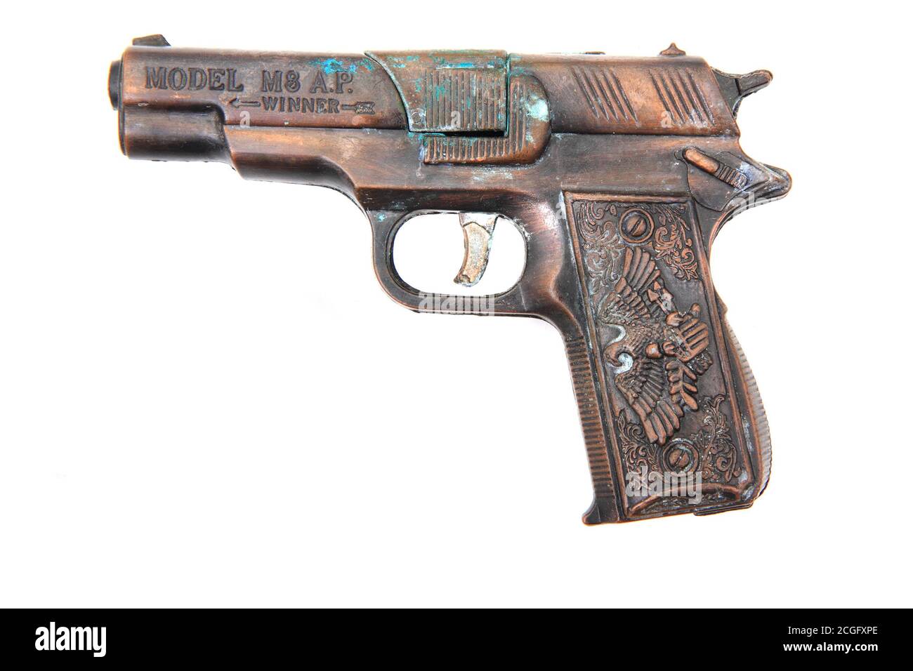 revólver de juguete de metal antiguo Foto de stock 5081362