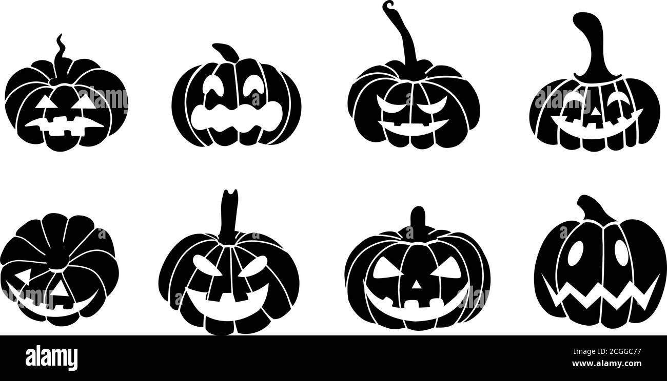 Silueta de calabaza negra - Set for Halloween Imagen Vector de stock - Alamy Silueta de calabaza negra - Set for Halloween Imagen Vector de stock - Alamy