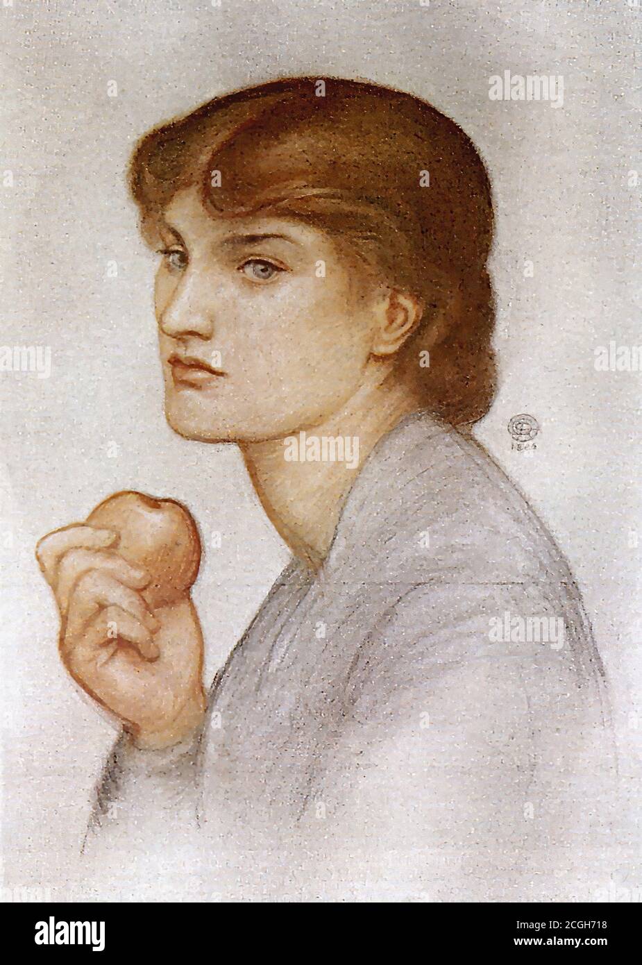 Rossetti Dante Gabriel - Alexa Wilding sosteniendo una manzana - Escuela  Británica - siglo XIX Fotografía de stock - Alamy