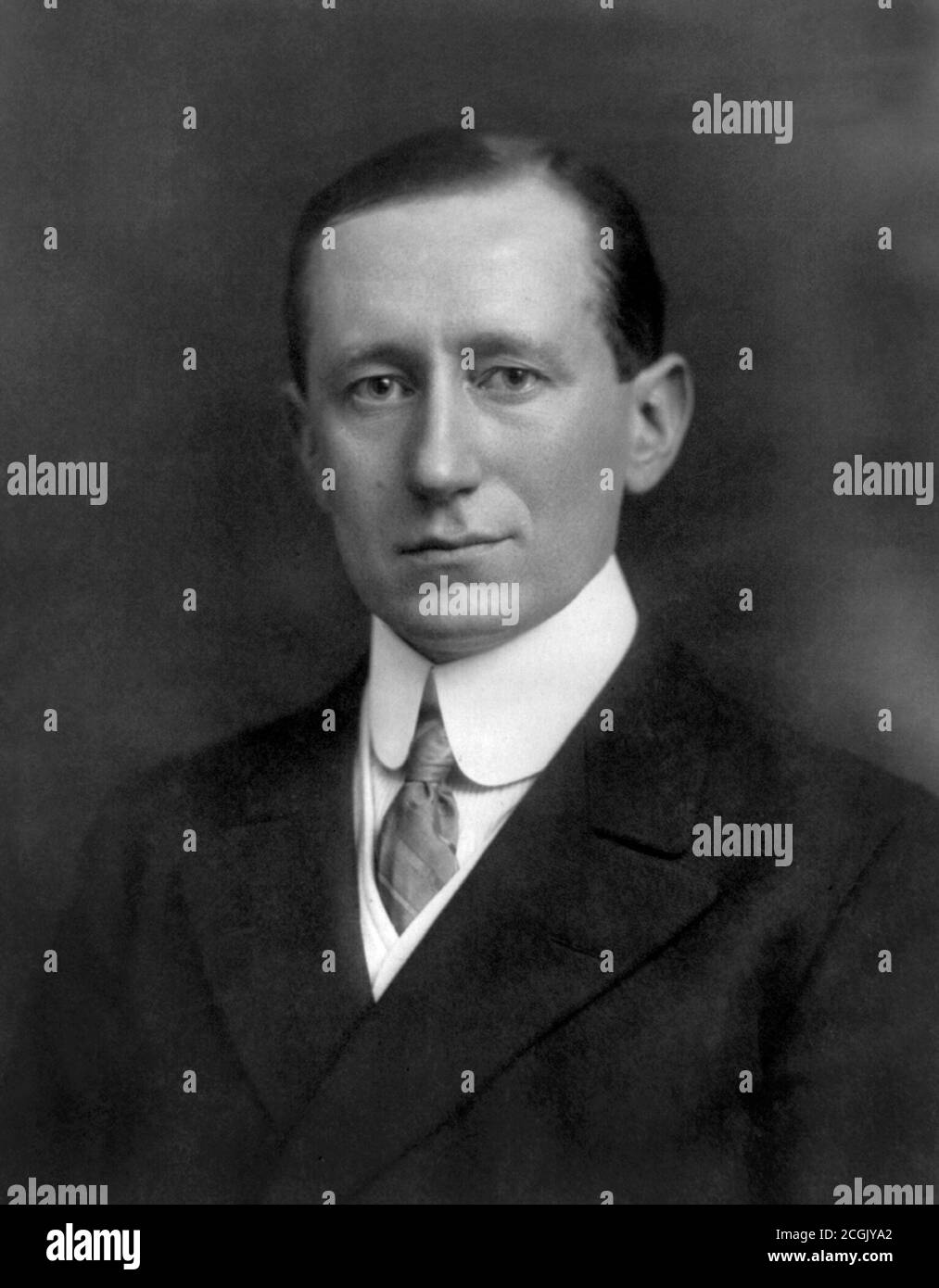 Marconi. Retrato de Guglielmo Marconi, c.1908. Foto de stock