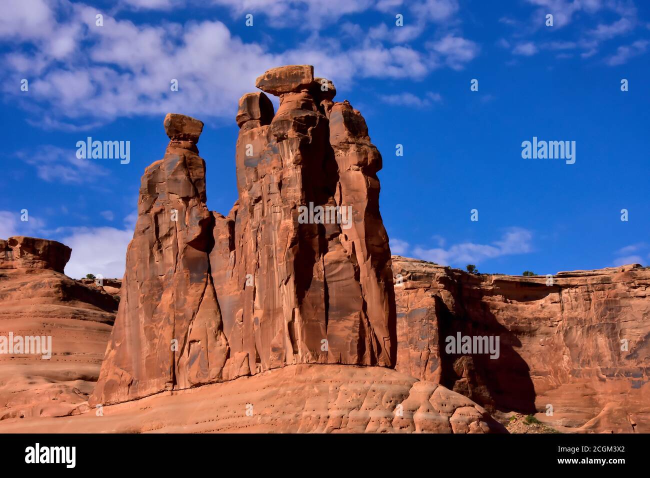 Formaciones de Red Rock en el Parque Nacional Arches, Utah Foto de stock