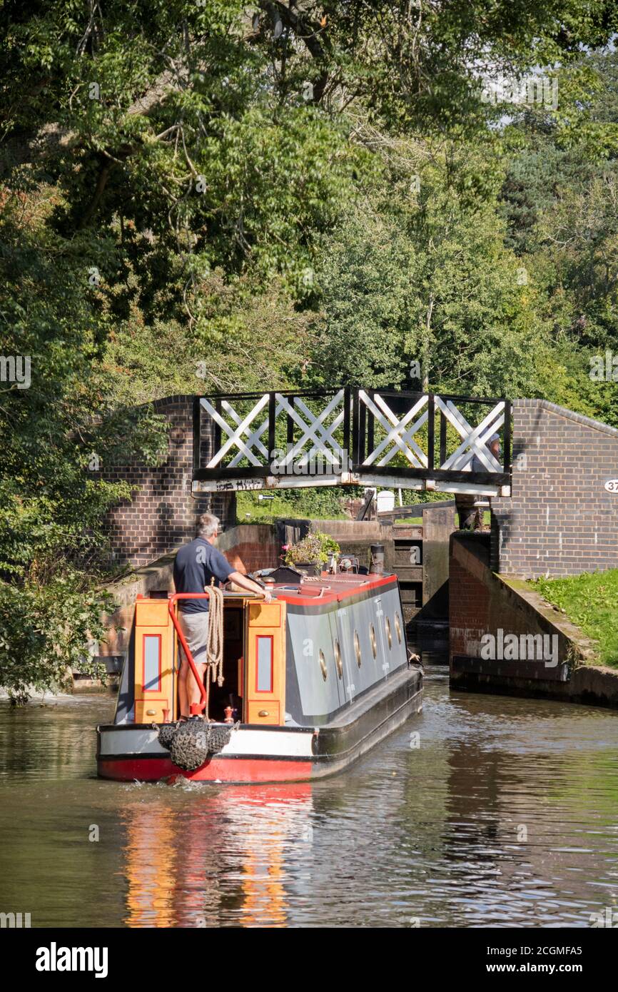 Stratford upon Avon Canal cerca de Lapworth, Warwickshire, Inglaterra, Reino Unido. Foto de stock