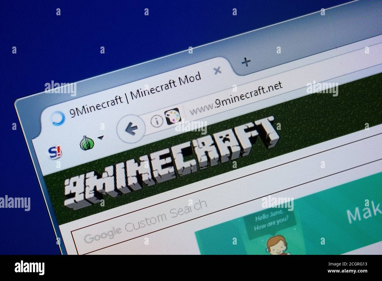 Ryazan, Rusia - 09 de septiembre de 2018: Página principal de 9 Minecraft  sitio web en la pantalla de PC, URL - 9Minecraft.net Fotografía de stock -  Alamy