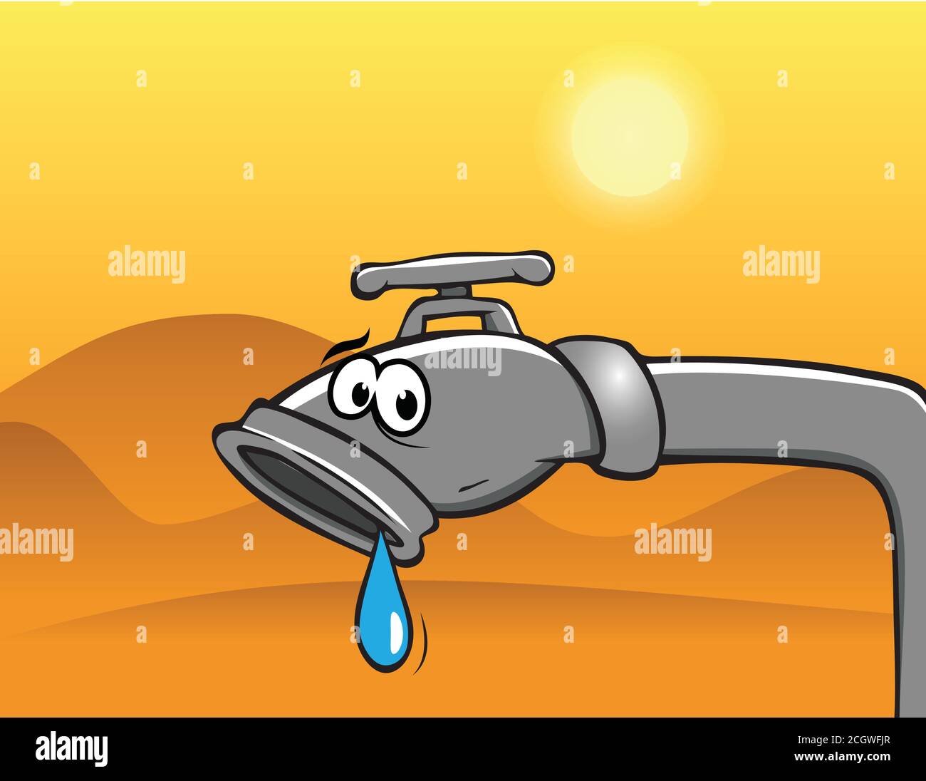 dibujo vectorial de dibujos animados de una sequía y desierto Imagen Vector  de stock - Alamy