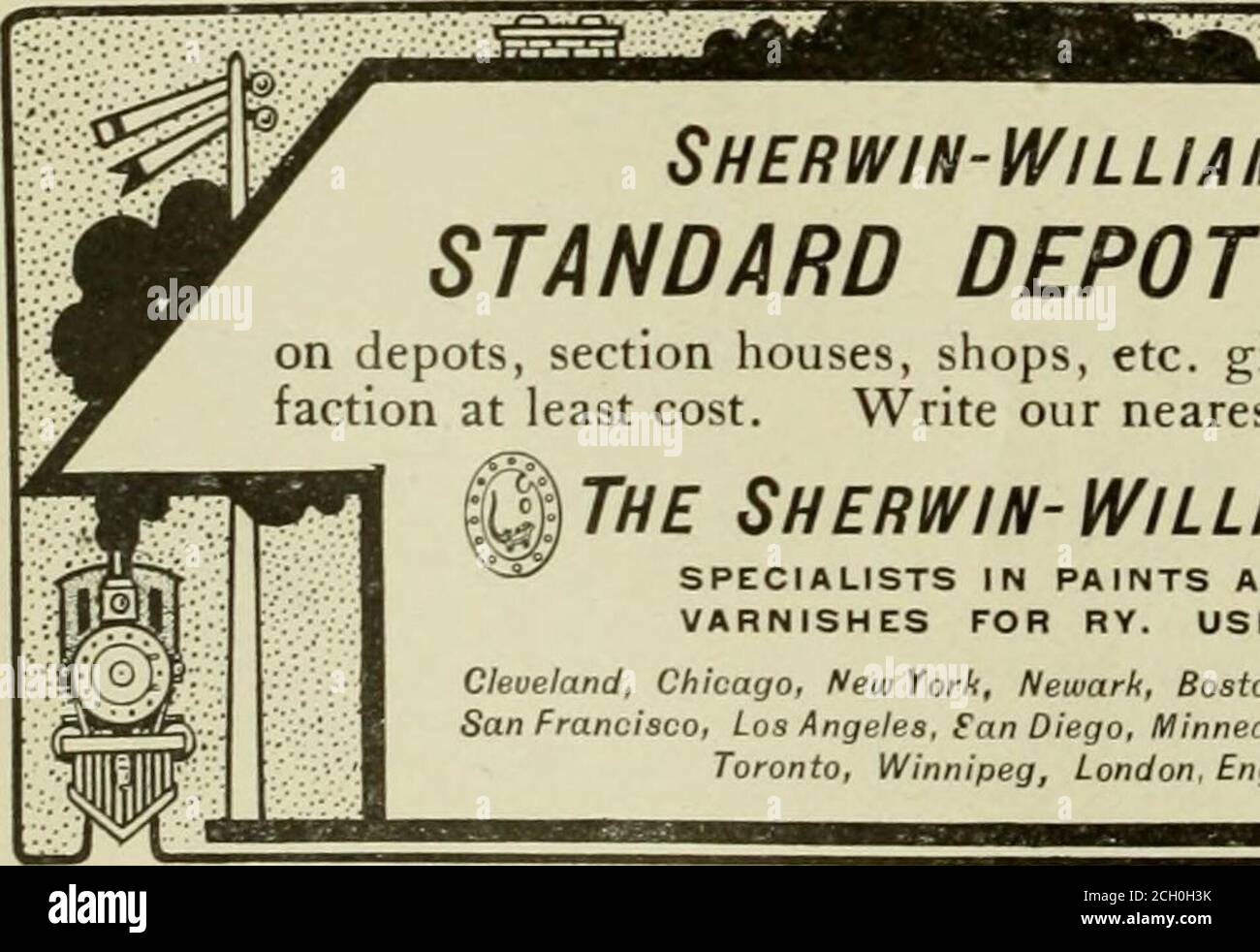 Procedimientos oficiales . Ty ? ND FERROCARRIL CA ** 1*. La PINTURA DE  SHERWIN-WilliamsSTANDARD DEPOT en depósitos, casas de sección, tiendas,  etc. da mayor satisfacción al menos costo. Escriba a nuestra