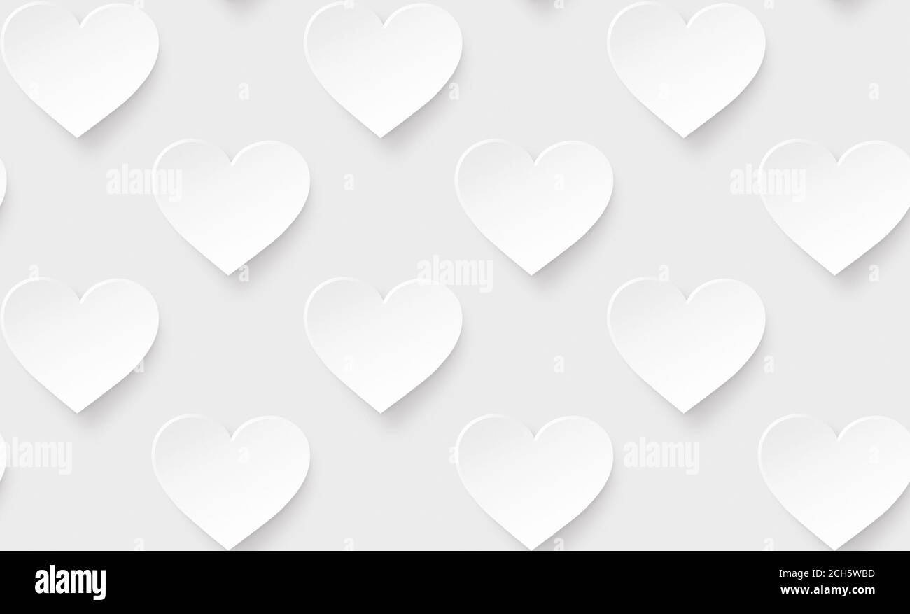 Muchos corazones blancos sobre un fondo gris claro. Símbolo de amor y día  de San Valentín. Moderno y moderno fondo abstracto conceptual, patrón sin  costuras Fotografía de stock - Alamy