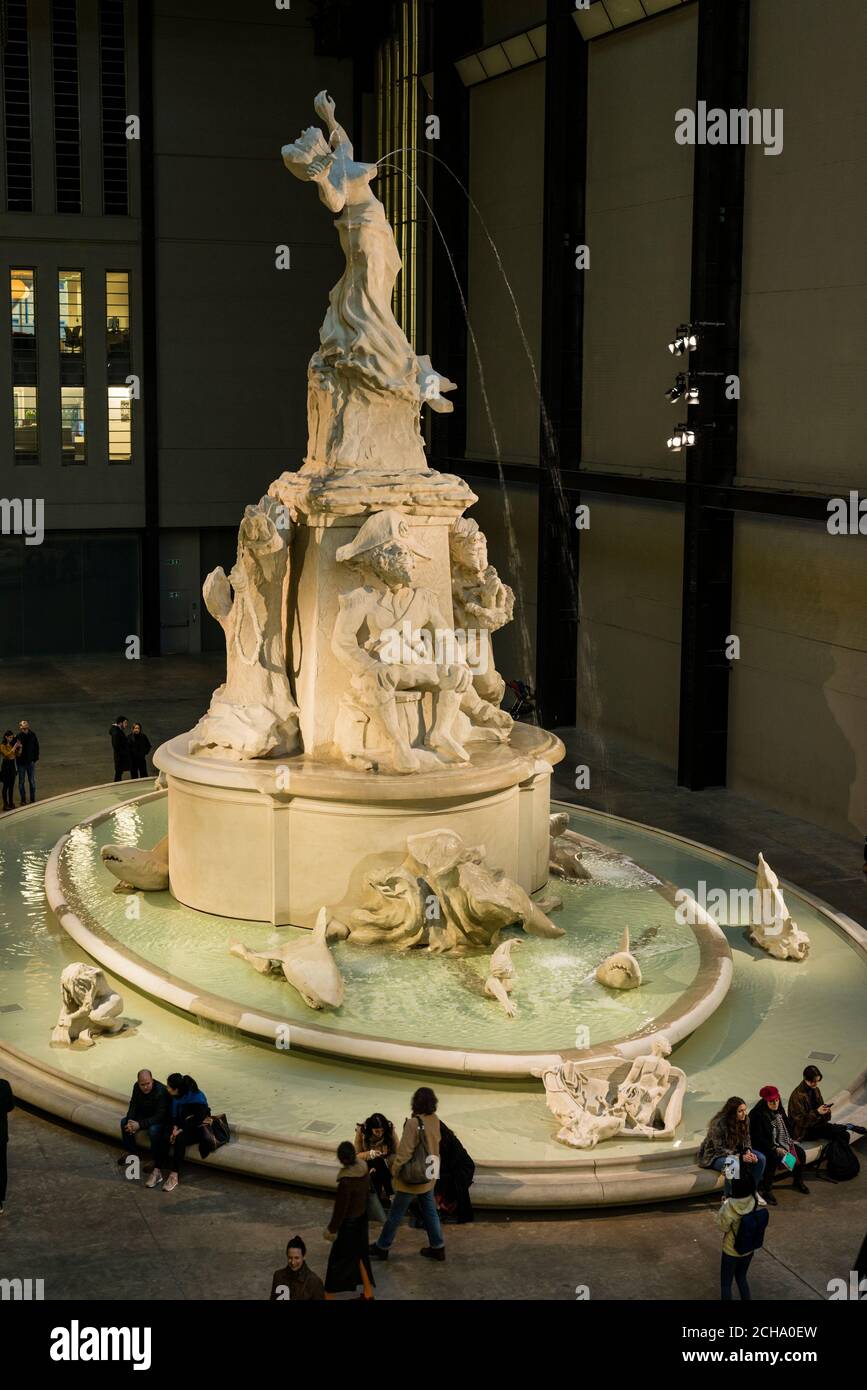 Escultura pública a gran escala 'Fons Americanus' de Kara Walker, encargada por Hyundai, Tate Modern, Londres, Reino Unido Foto de stock