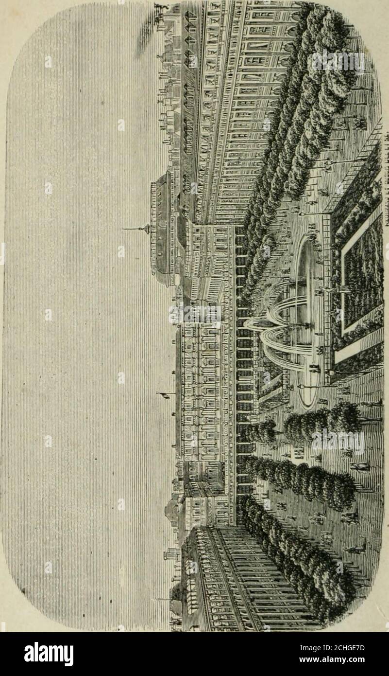. Les merveilles du nouveau Paris-- . vasque supérieure : tout autour se tient deux fois la semaineun marché aux fleurs. A partir du Chéteau-DEau, le boulevard Saint-Martin faitavec celui du Temple un angle trà¨s-accenter ; on y voit déjés des cafés et des magasins; cest que sont situation és lethétre de ambigu-Comque, Céré-le¨-le-le-le-du-le-le-le-le-le-le-le-le-le-le-le-le-le-le-le-le-le-le-le-le-le-le-le-le-le-le-le-le-le-le-le-le-le-le-le-le-le-le En frente de la rue Saint-Martin,¨ve la porte du´menom, remarquable Arc de triomphe offert par la ville Deparis à Louis XIV {V. página 36.) CET arco fu Foto de stock