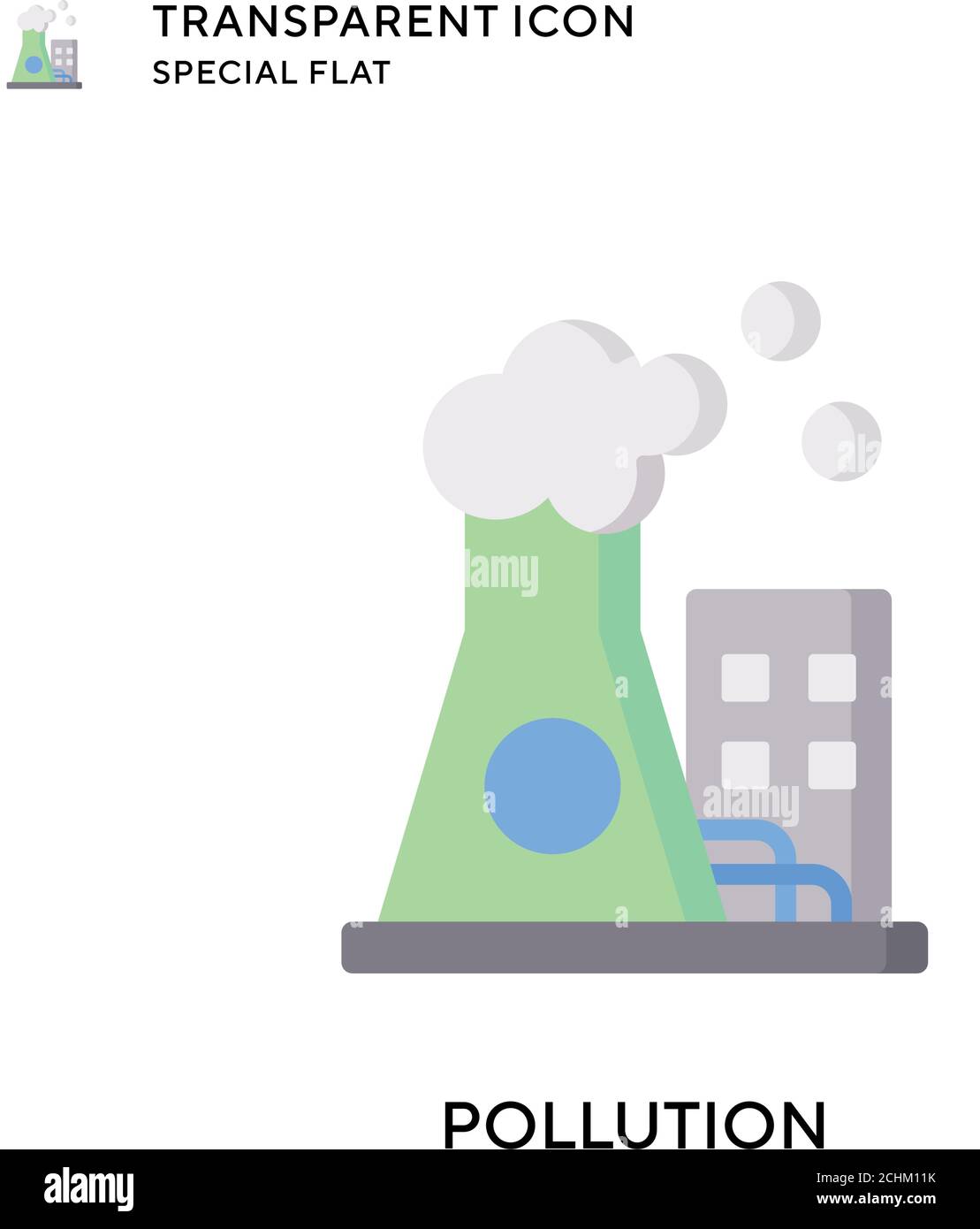 Icono de vector de contaminación. Ilustración de estilo plano. EPS 10 vector. Ilustración del Vector