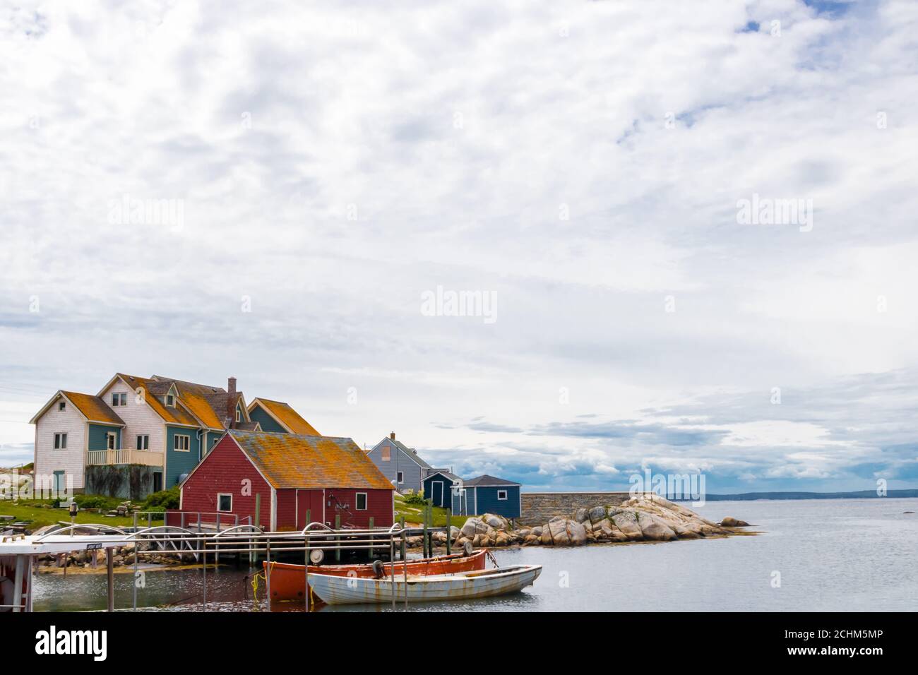 Icónico pueblo pesquero - Peggy's Cove en Nueva Escocia, Canadá Foto de stock