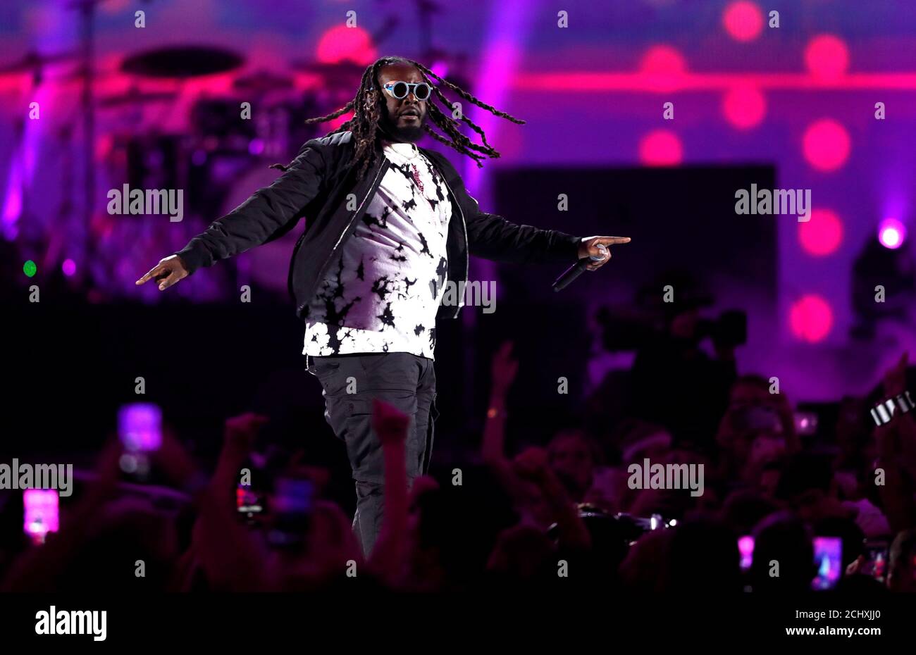 Rapper T-Pain actúa durante el iHeartRadio Music Festival en T-Mobile Arena en las Vegas, Nevada, EE.UU. 21 de septiembre de 2019. REUTERS/Steve Marcus Foto de stock