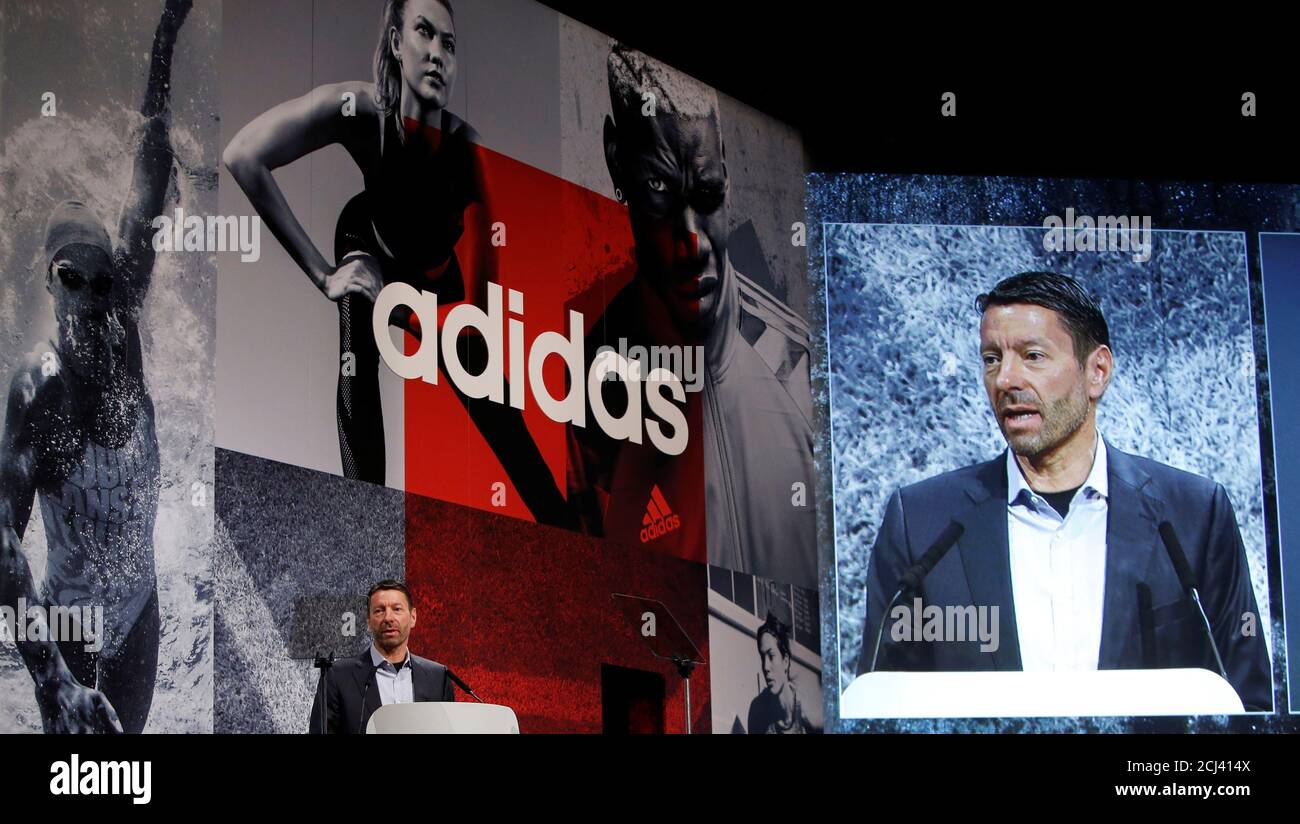 Kasper Rorsted, CEO of Adidas, the world's second largest sports apparel  firm attends the company's annual general meeting in Fuerth, Germany May  11, 2017. REUTERS/Michaela Rehle Fotografía de stock - Alamy