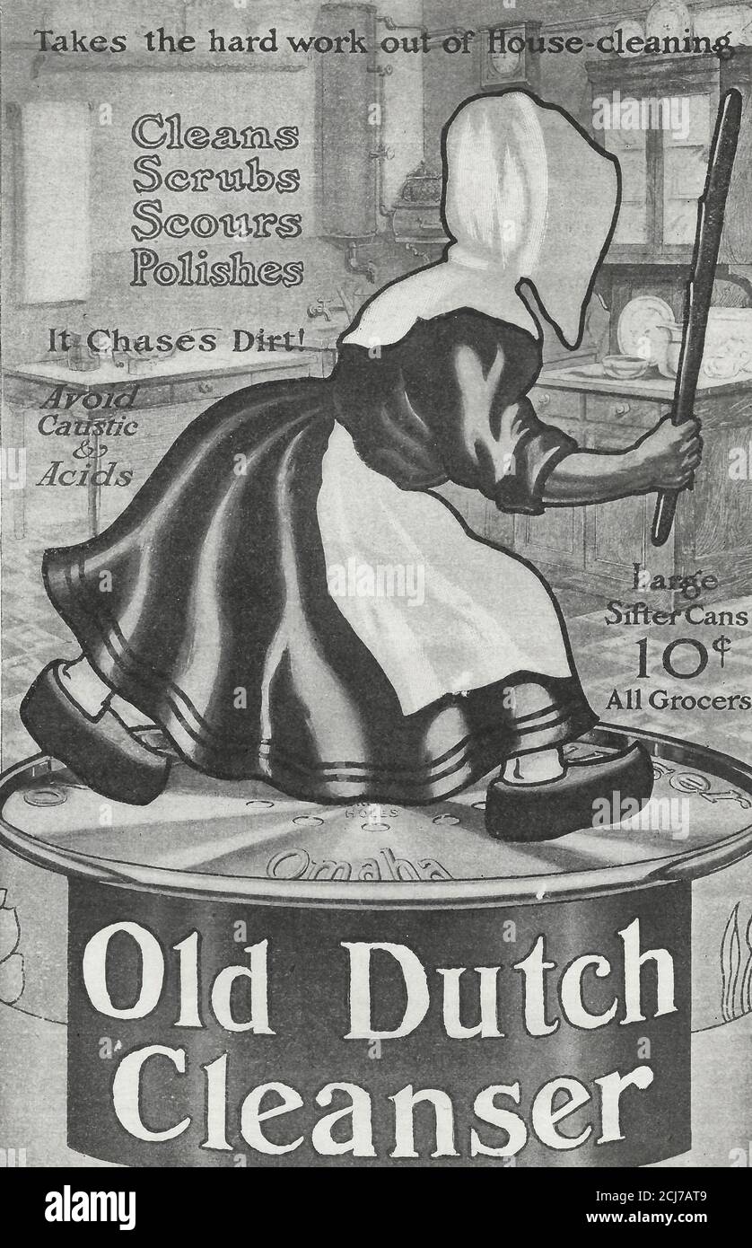 Anuncio para Old Dutch Cleanser, alrededor de 1910 Foto de stock