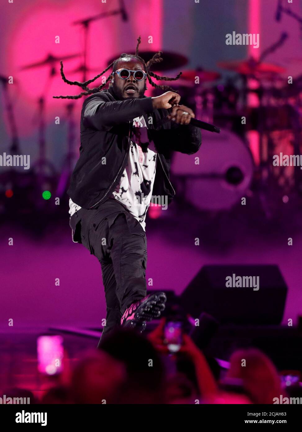 Rapper T-Pain actúa durante el iHeartRadio Music Festival en T-Mobile Arena en las Vegas, Nevada, EE.UU. 21 de septiembre de 2019. REUTERS/Steve Marcus Foto de stock