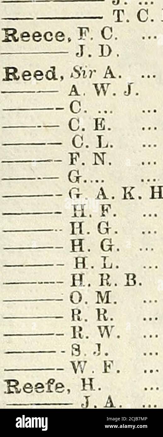 Lista Del Ejercito Redmond A W J Redmore J Redstone J U Redway B G Redwood F J J T C L Eeeeks J A Reeland W F G Reely H Bees A J