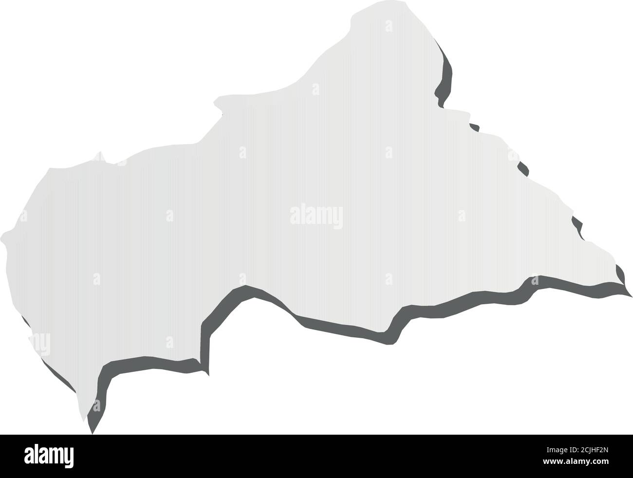 República Centroafricana Mapa De Silueta Gris En 3d De La Zona Del