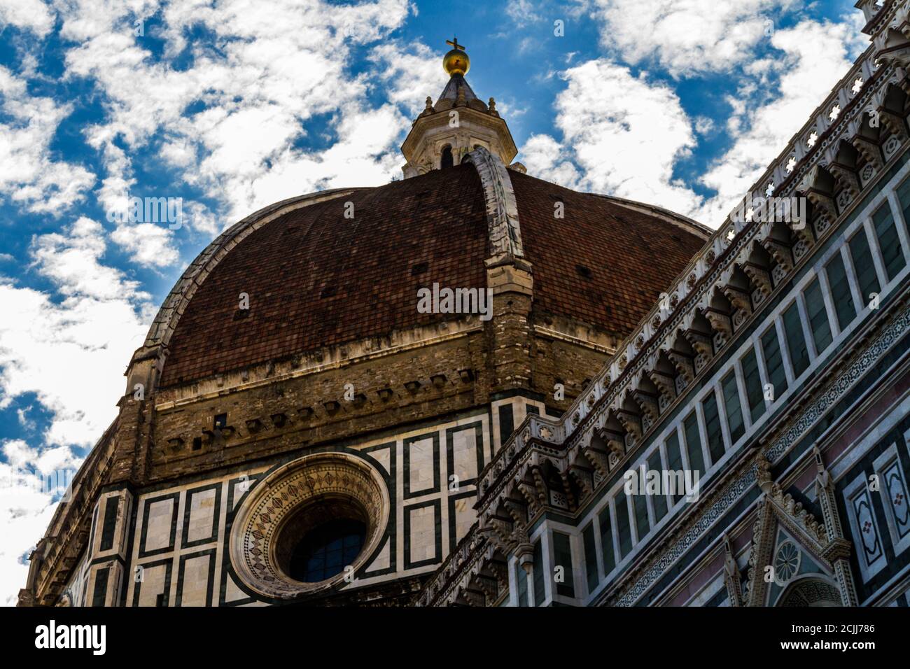 Imagen de cerca de la cúpula de la Catedral de Florencia Foto de stock