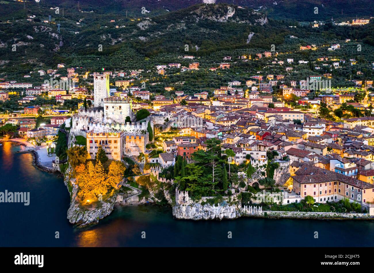 Scaliger Castillo en Malcesine en el Lago de Garda, Italia Foto de stock