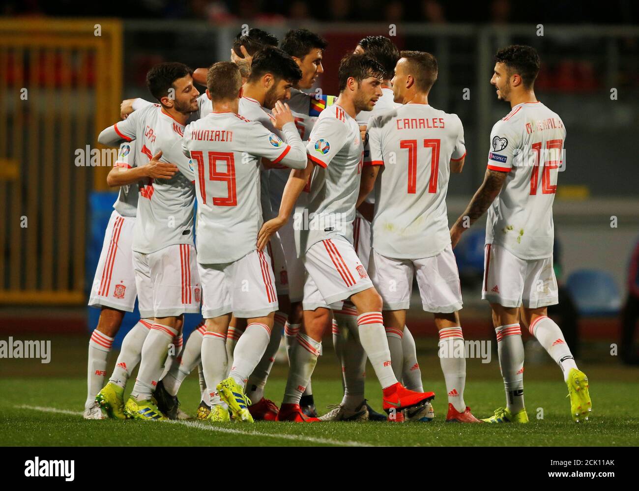 Fútbol Fútbol - Clasificación Euro 2020 - Grupo F - Malta v España - ta' Qali National ta' Qali, Malta - Marzo 26, 2019 el español Alvaro Morata celebra su segundo