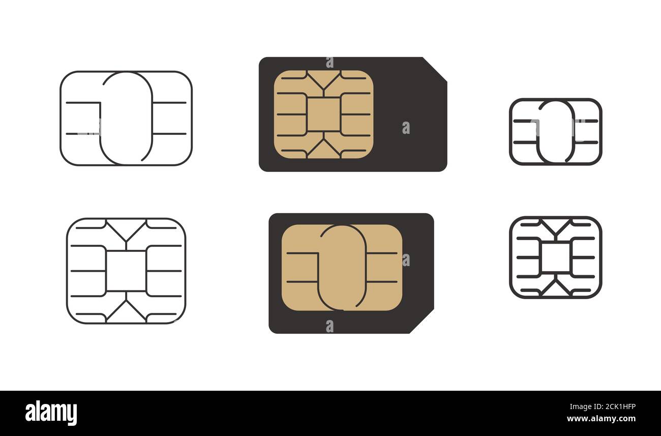 Símbolo de tarjeta SIM. Celular, icono de gsm Ilustración del Vector