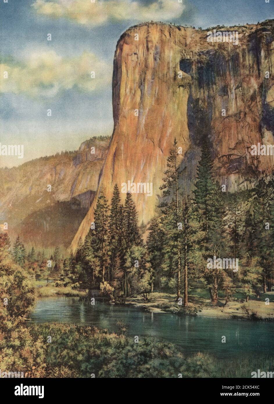 El Capitan, Parque Nacional Yosemite, alrededor de 1919 Foto de stock