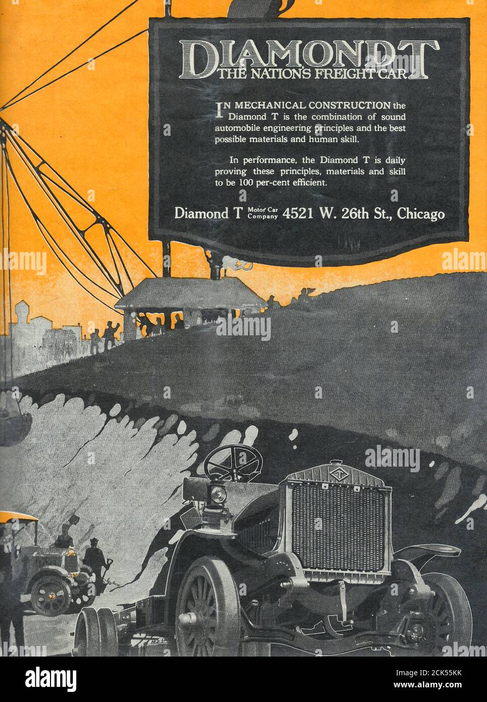 Anuncio para Diamond T - el coche de carga de la nación, 1919 Foto de stock