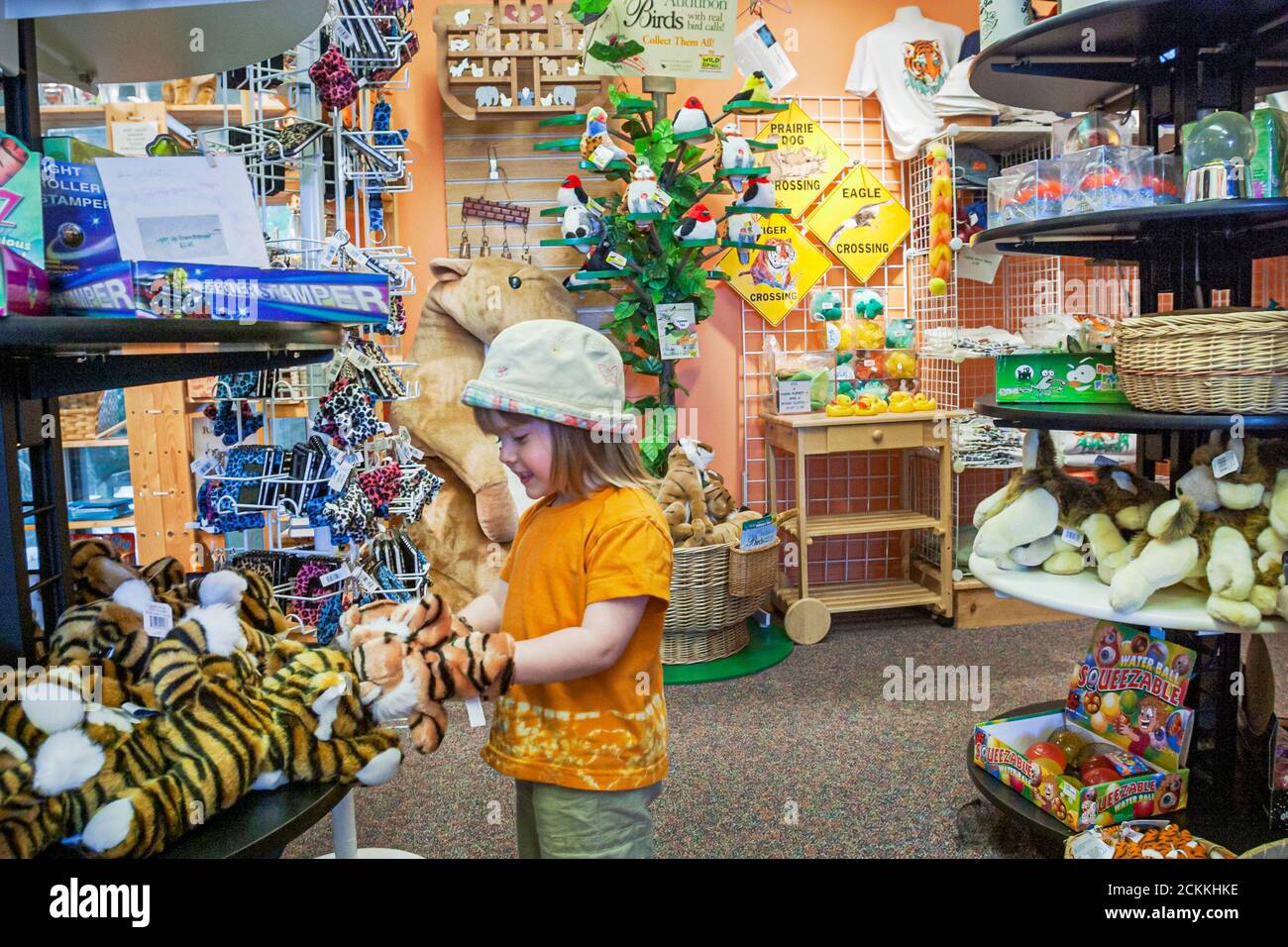 Tienda de regalos del zoológico Virginia Roanoke Mill Mountain, las tiendas  de chicas parecen recuerdos de recuerdo Fotografía de stock - Alamy